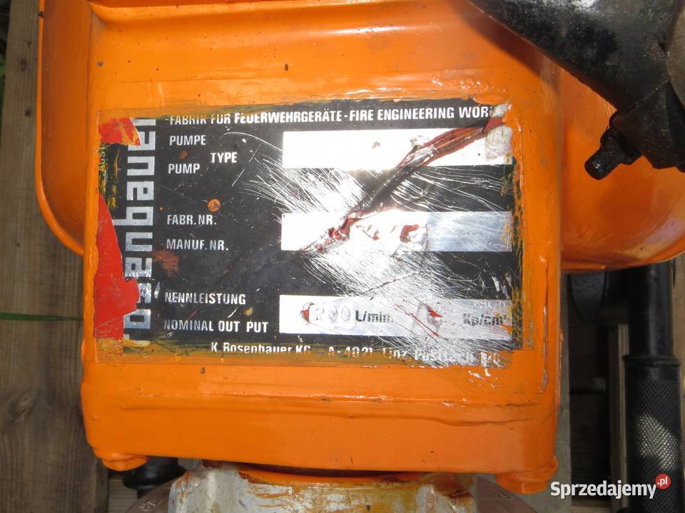 POMPA SPALINOWA DO WODY ROSENBAUER świętokrzyskie Wąchock