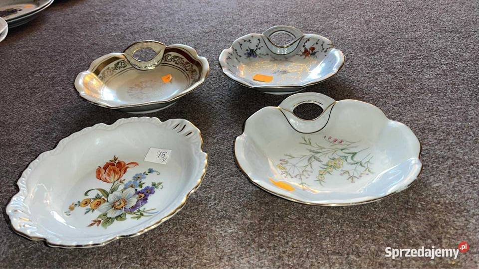 Patera z bukietem Syg Oscar Schlegelmich Porcelana i szkło
