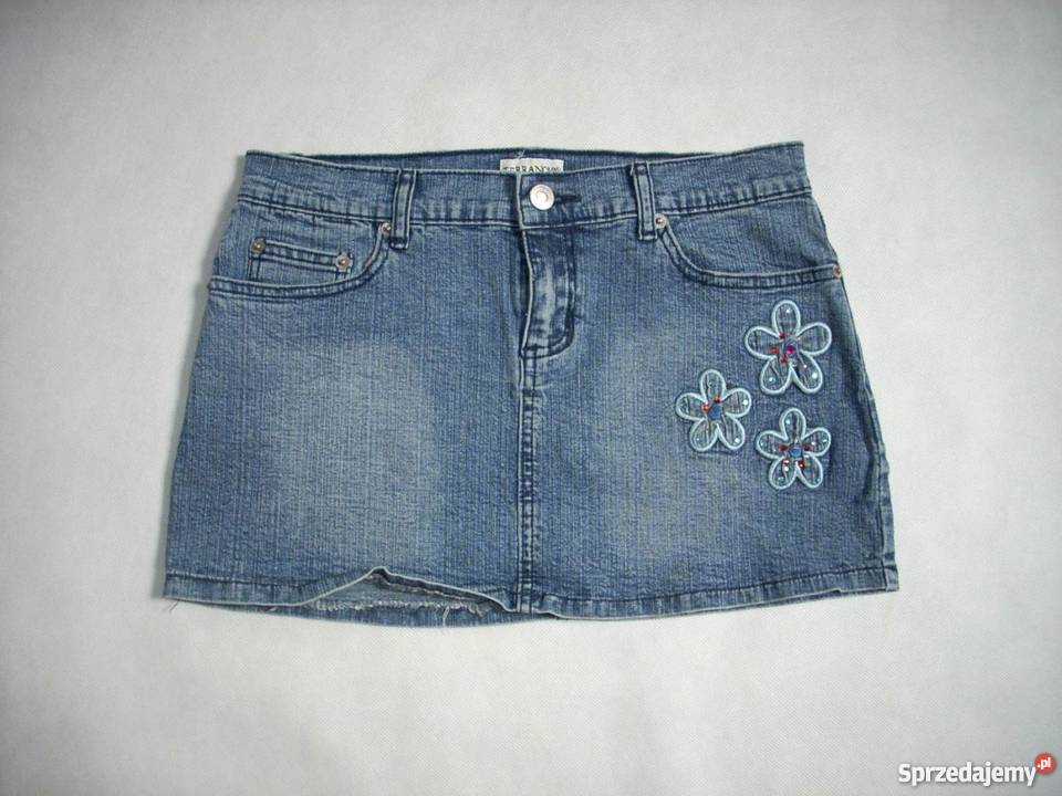 Terranova Spódnica Dżinsowa Haft Cyrkonie Kwiaty Nowy Sącz
