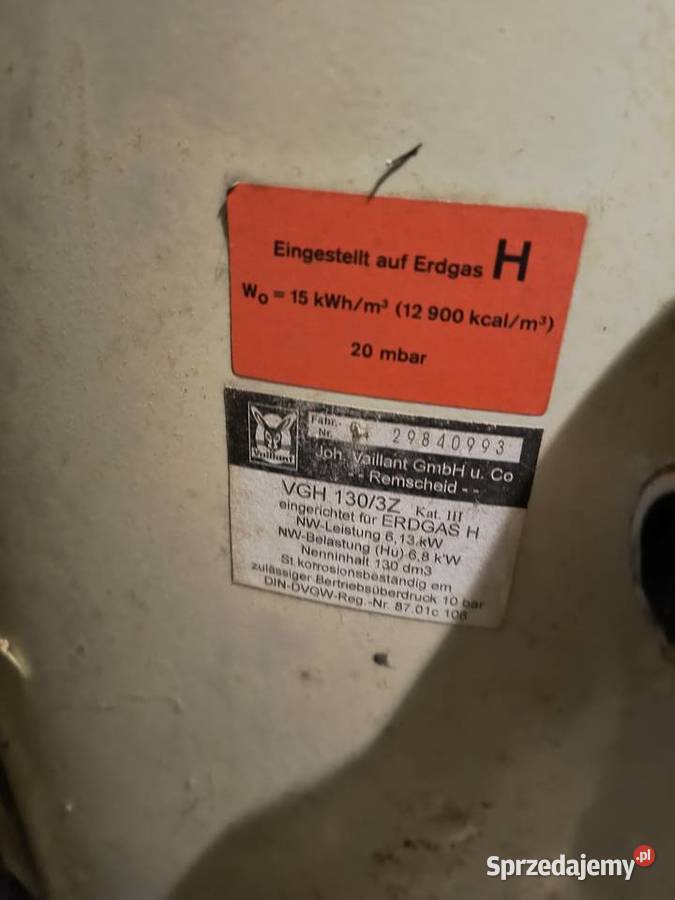 Gazowy ogrzewacz wody bojler Vaillant śląskie Świerklany
