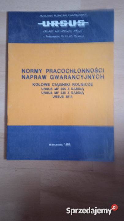 Katalog normy gwarancyjne MF 255 MF235 Ursus Lublin