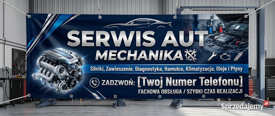 Baner reklamowy BUDOWLANKI i MECHANIKI Gotowy w Piaseczno
