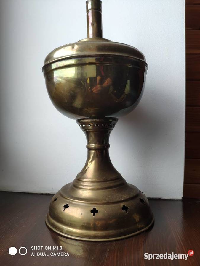 Stara mosiężna sygnowana podstawa lampy naftowej Kraków sprzedam