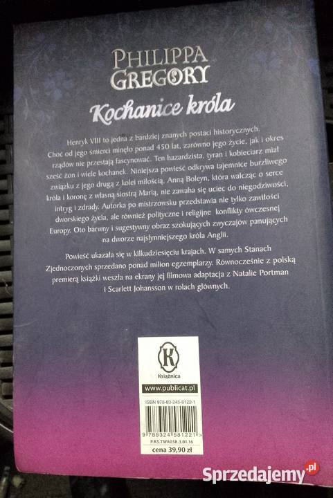 Sprzedam książkę pt Kochanice króla Philippa pomorskie