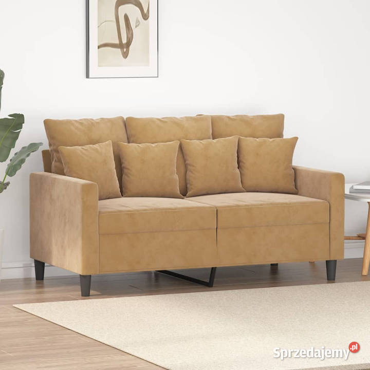 Sofa 2osobowa brązowy 120 tapicerowana aksamitem Meble Warszawa