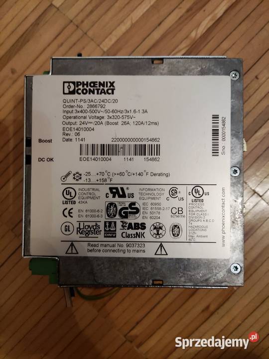 ZASILACZ PHOENIX CONTACT QUINT3AC24DC20 400V 20A Libusza