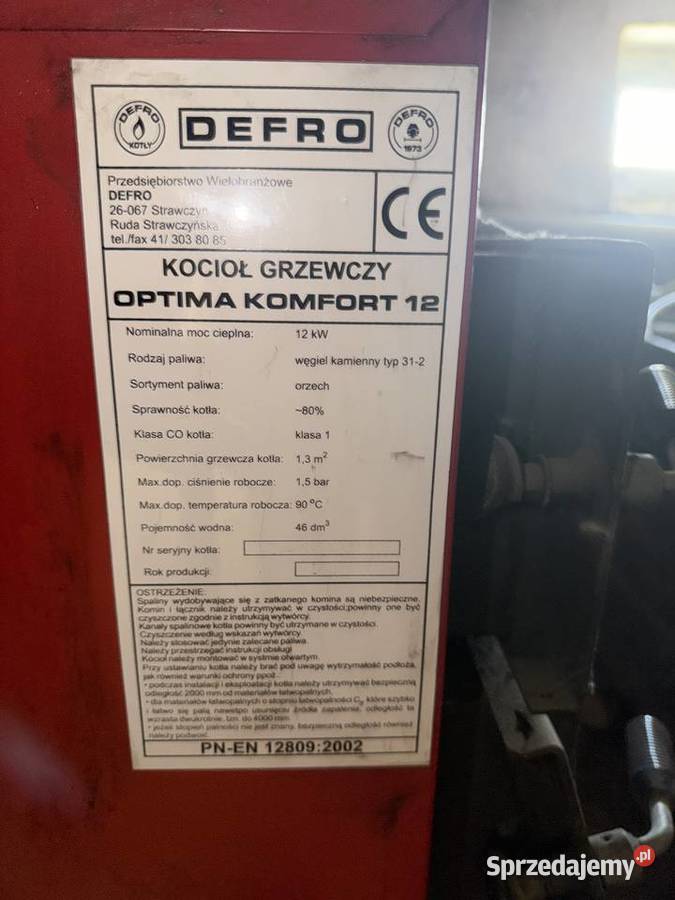 piec Defro Optima Comfort 12 Warka