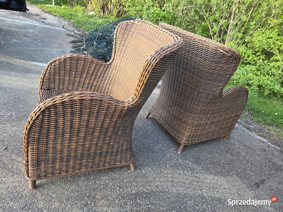 Duże wygodne Fotele ogrodowe na taras Rattan Łask