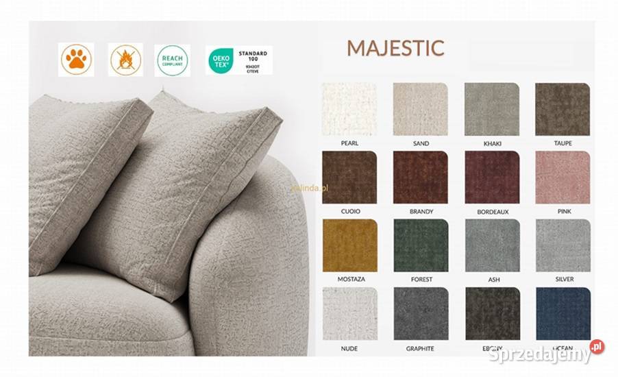Majestic materiał tapicerski meblowy plusz Częstochowa