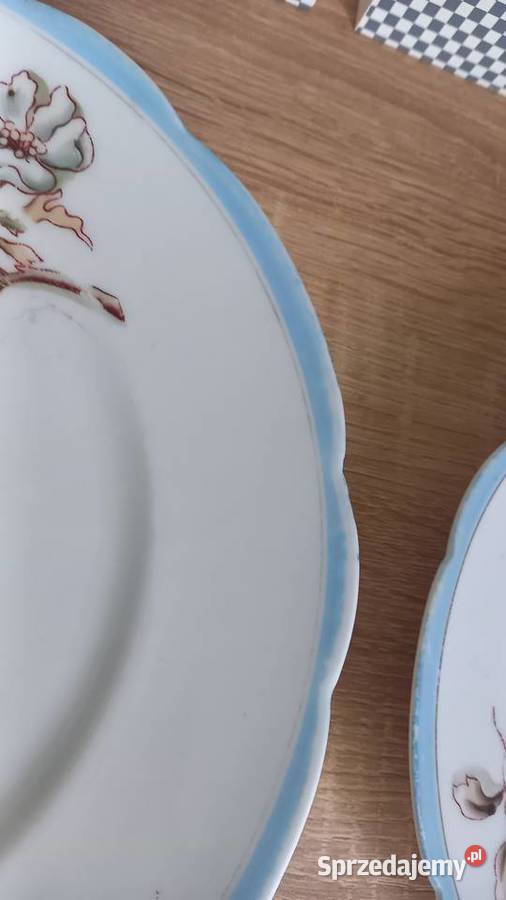 Porcelana Kuzniecow carska Rosja talerze 3 Tychy