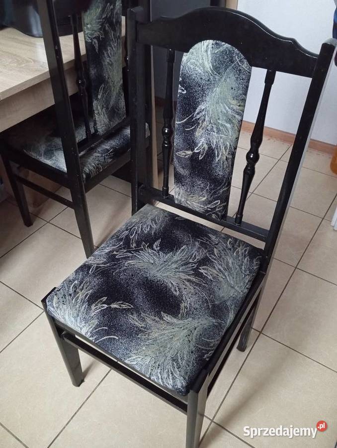 3 krzesła PRL czarne