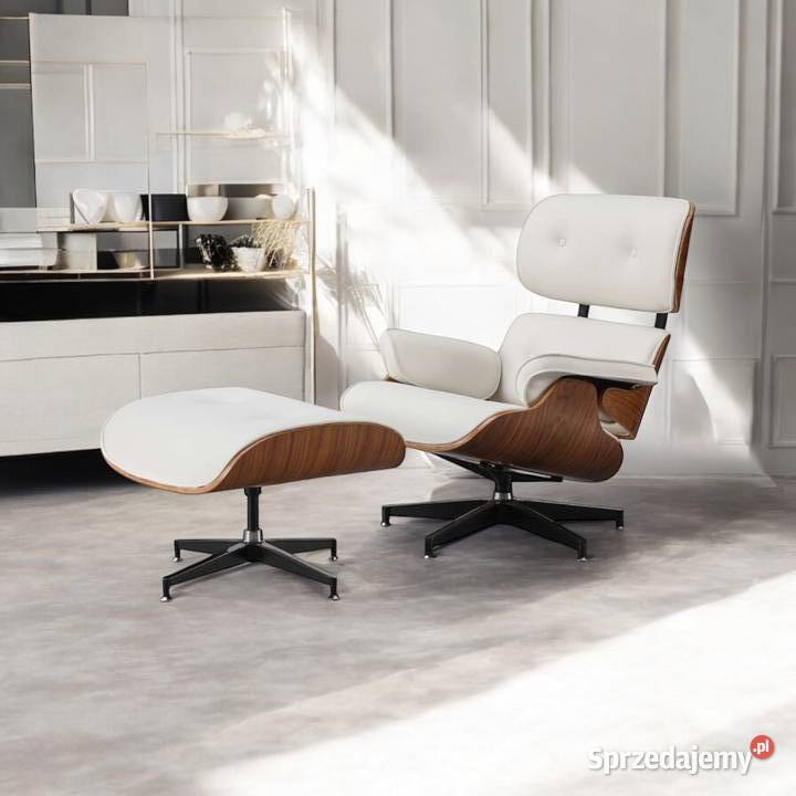 Luksusowy Fotel Wypoczynkowy Eames Biały Wysyłka wielkopolskie Tarchały Małe