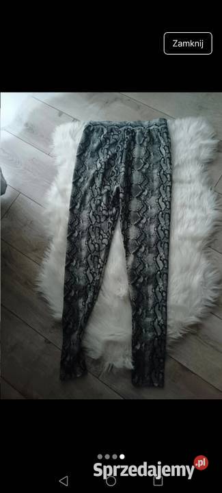 Leginsy czarne wzór węża śliskie obcisłe pretty Inny wzór podkarpackie Krosno