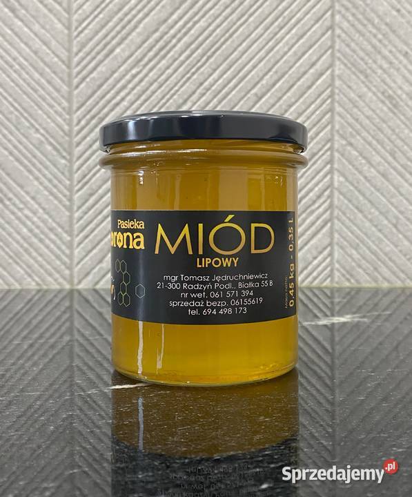 Miód Lipowy z własnej pasieki 450 g Radzyń Podlaski