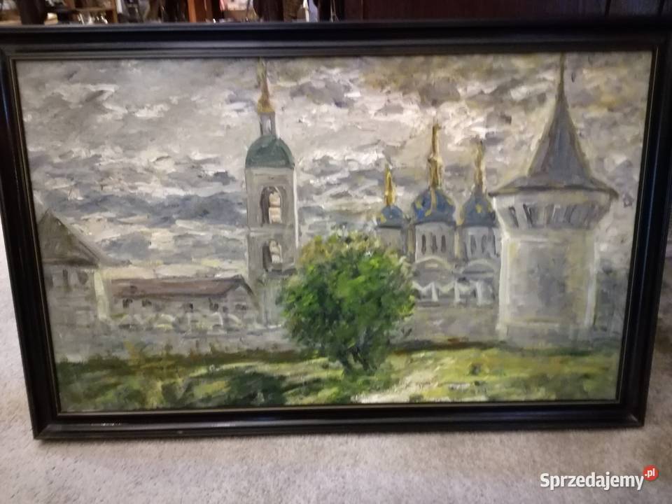 Obraz olejny krajobraz z Cerkiwią Kraków