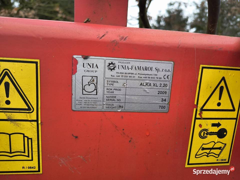 Kosiarka dyskowa Unia Alka XL 220m nieuszkodzony Iława