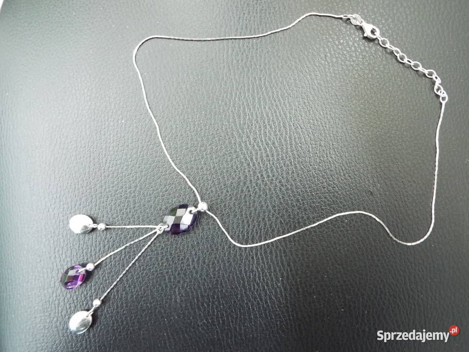Naszyjnik srebrny z cyrkoniami Będzin