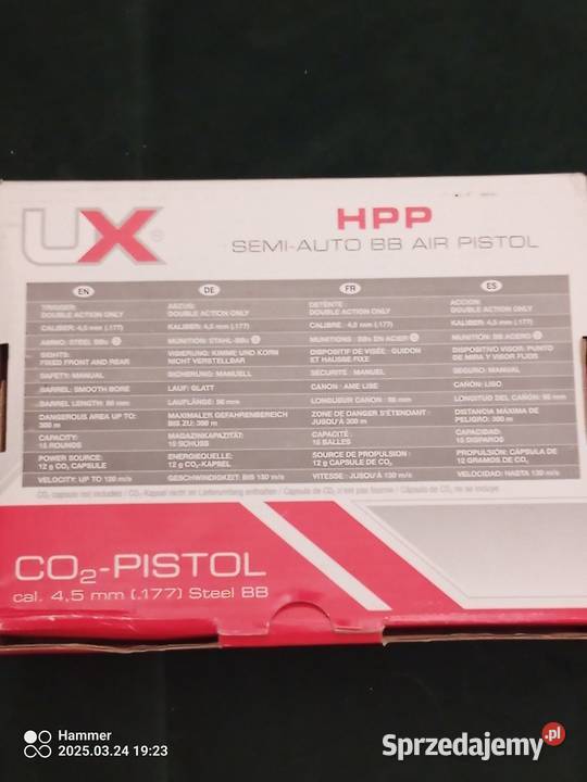 Sprzedam Pistolet wiatrówka Umarex HPP 45 mm Góra