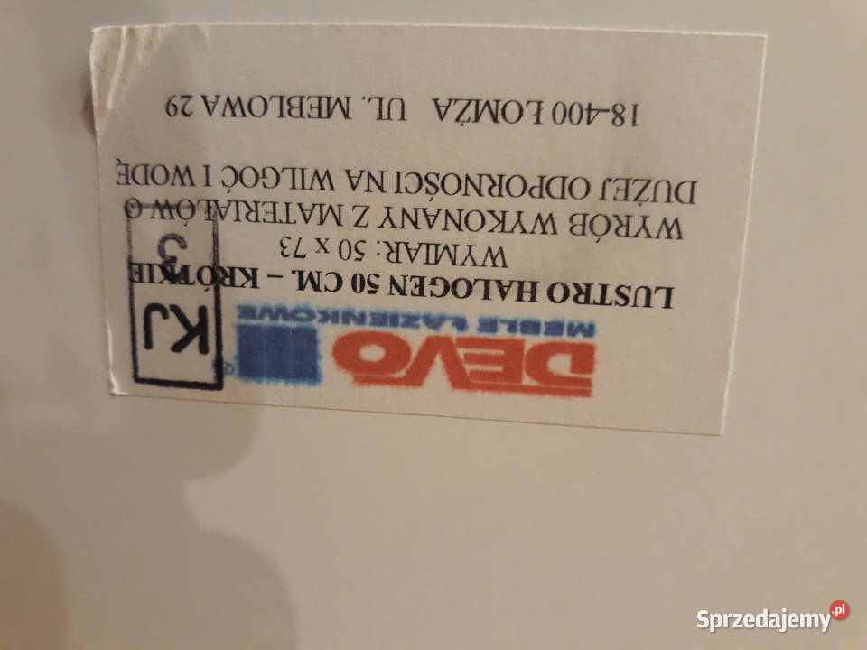 Lustro łazienkowe 50x73 z oświetleniem led podlaskie Suwałki