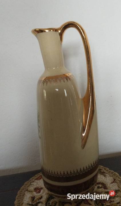 Karafka porcelanowa pozłacana z zestawu wielkopolskie Krotoszyn