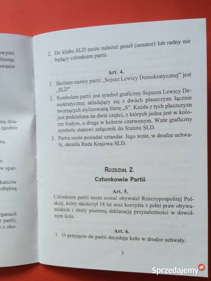 2571 Statut Sojuszu Lewicy Demokratycznej zachodniopomorskie Szczecin