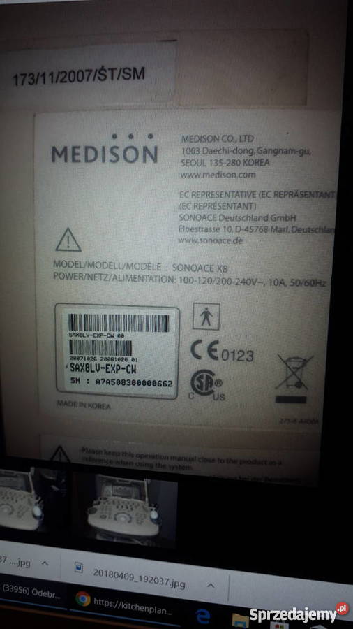 Aparat USG MEDISON X8 produkcji 2007 4 sondy Gdańsk