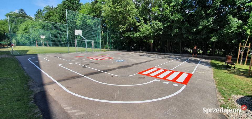 Miasteczko rowerowe BIG0 w obrysie 11x18 m Znaki Wrocław