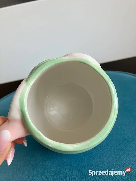 Nowy pastelowy kubek gnom różowy duży ceramika podkarpackie Nisko