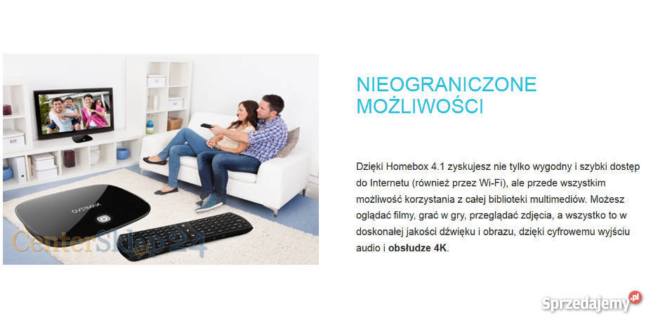 SMART TV BOX Overmax HOMEBOX 41 4K Android 8x15 wielkopolskie