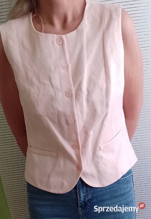 40L RIVER ISLAND Różowa lniana kamizelka Kraków sprzedam
