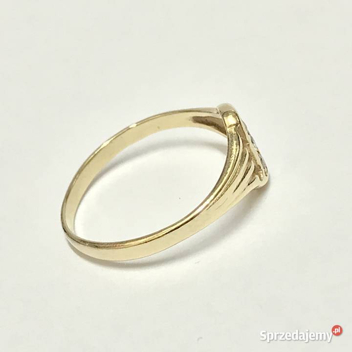 Złoty PIERŚCIONEK 14K cudowne KAMIENIE piękny Warszawa