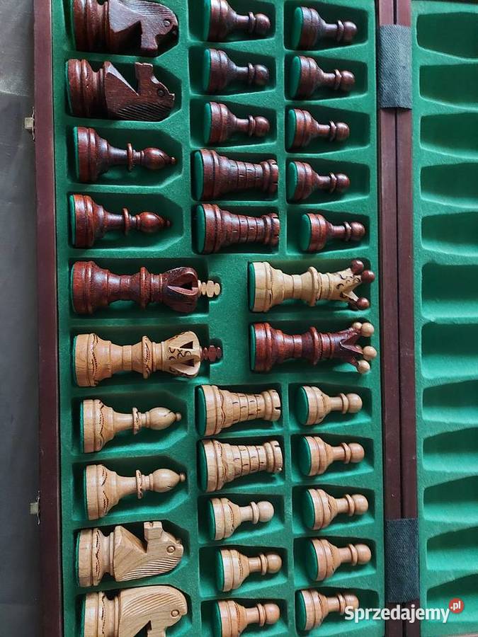 duże drewniane szachy 54x54 Sosnowiec