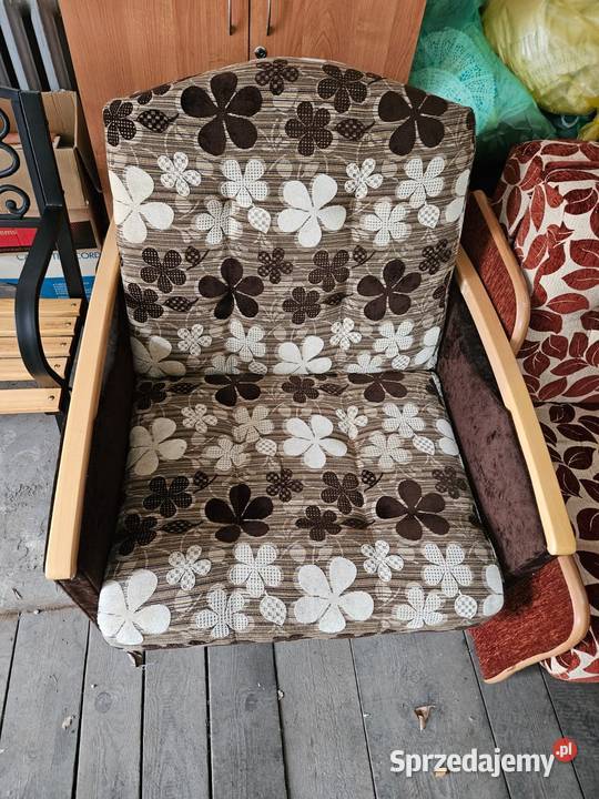 Fotel 1osobowy rozkładany 200x85 białobrązowy Biała Podlaska