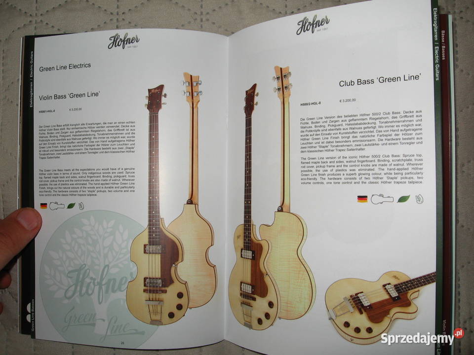 Hofner 2022 2023 guitar catalog katalog gitar Kępice sprzedam