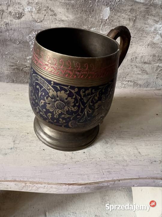 Mosiężny kufel antyk śląskie