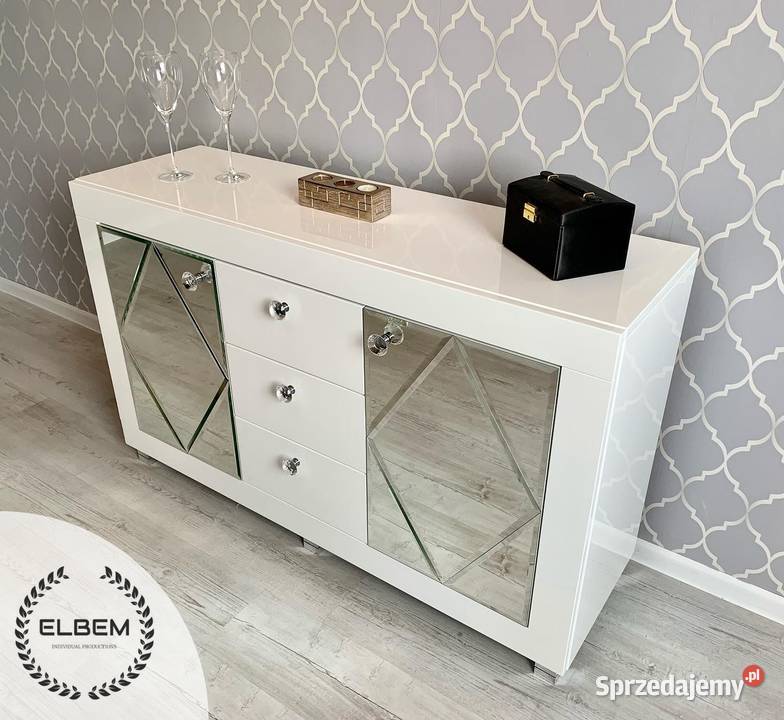 Komoda lakierowana połysk biały Glamour dolnośląskie Wrocław
