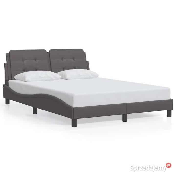 Rama łóżka z LED szara sztuczna skóra 140x190 mazowieckie Warszawa sprzedam