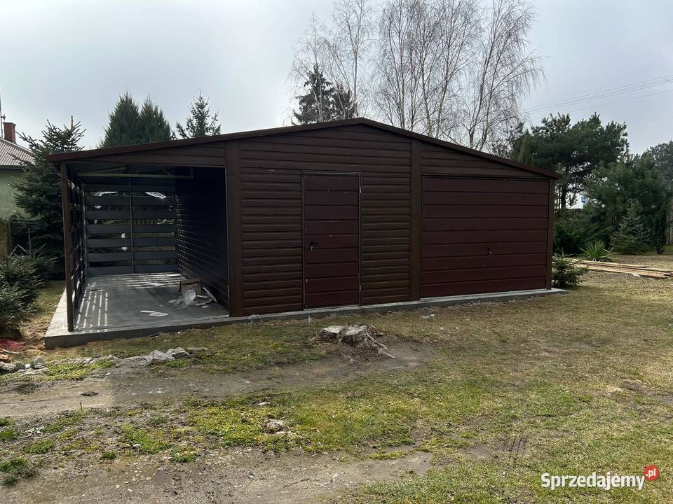 Garaż Blaszany 6x5 Wiata 2x5 Drewnopodobny Płońsk