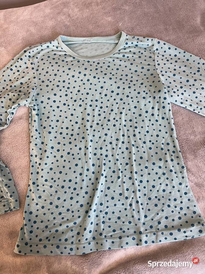 Bluzka z długim rękawem niebieska w kropki Jasło