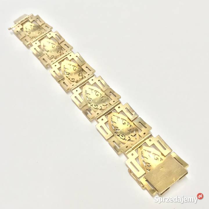 Złota BRANSOLETKA męska 14K zdobiona złote