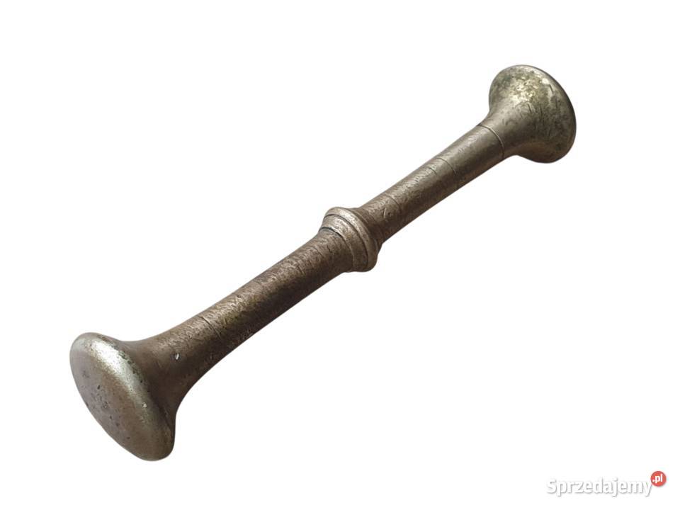 Stary mosiężny moździerz kuchenny sygnowany lata