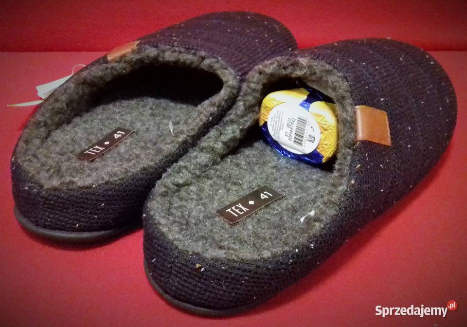 Kapcie granatowe ciepłe futerko 41 Warszawa