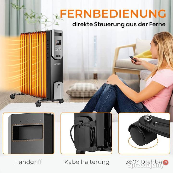 ELEKTRYCZNY GRZEJNIK OLEJOWY 2500W VESKA DE