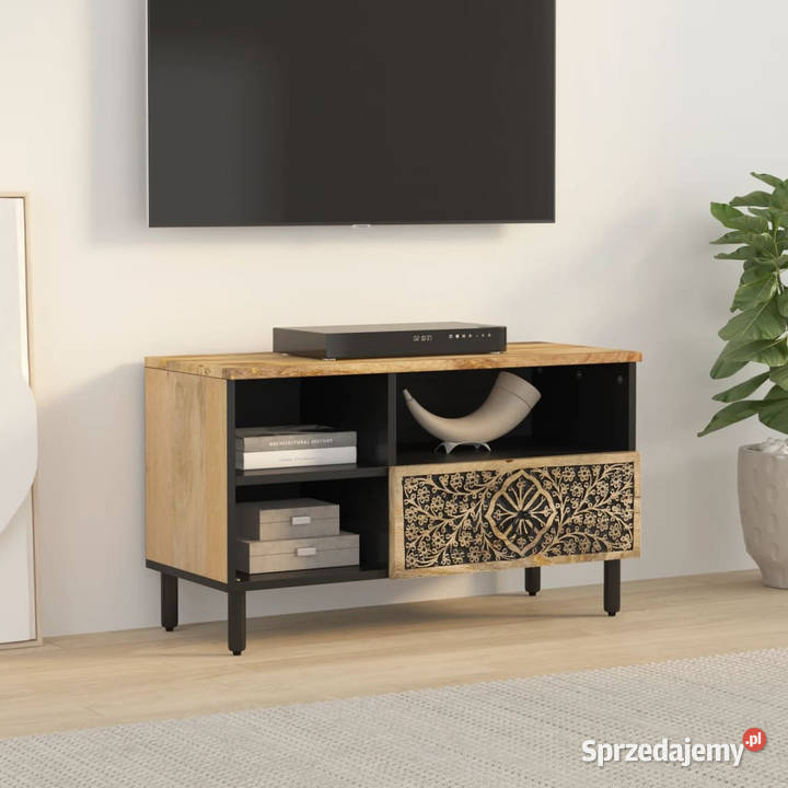 Szafka pod telewizor 80x33x46 lite drewno mango