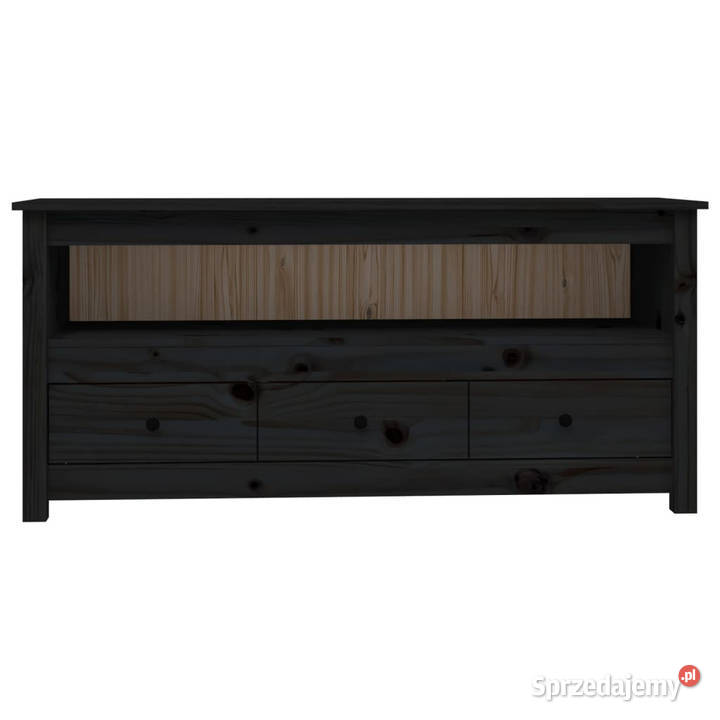 Szafka pod TV czarna 114x35x52 lite drewno Warszawa