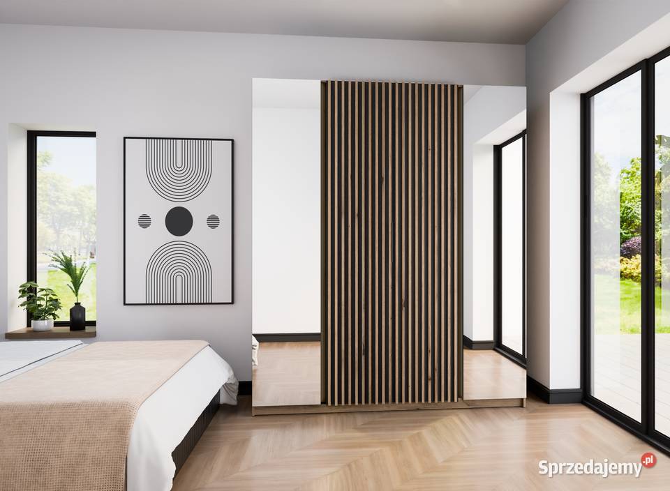 wysoka szafa 239 szerokość 200 LAMELE LUSTRO 200cm