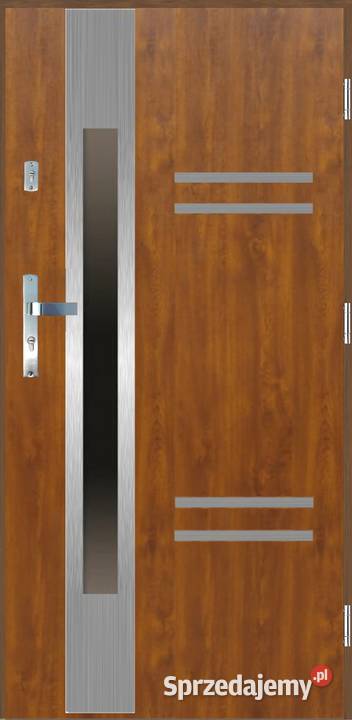 Drzwi wejściowe do domu GI41 INOX Złoty Dąb 90 Ciemniewo sprzedam