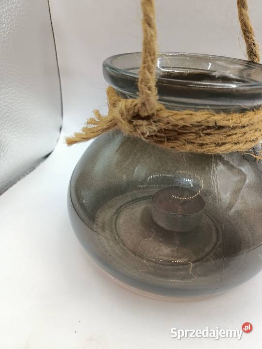 Szklana dekoracja do ogrodu słój lampion Zamość