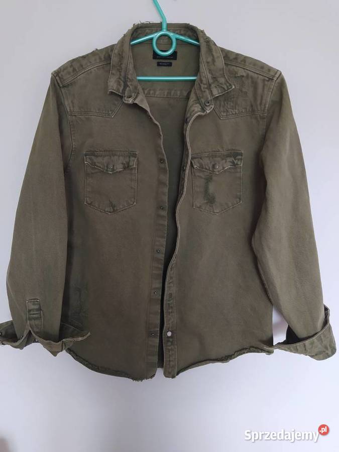 Zara koszula jeansowa ML khaki Odzież i bielizna męska Rzeszów