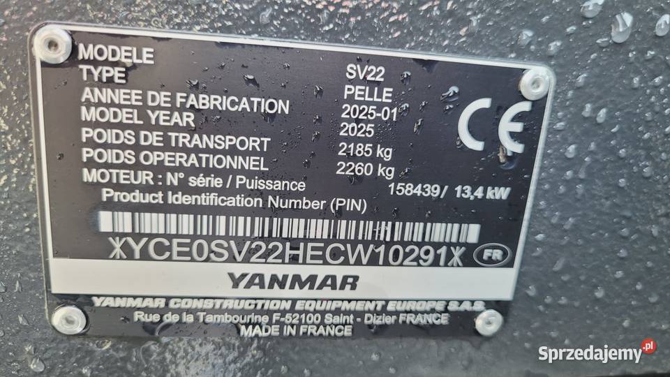Yanmar SV22 koparka gąsienicowa 22 tony NOWA Zaklików